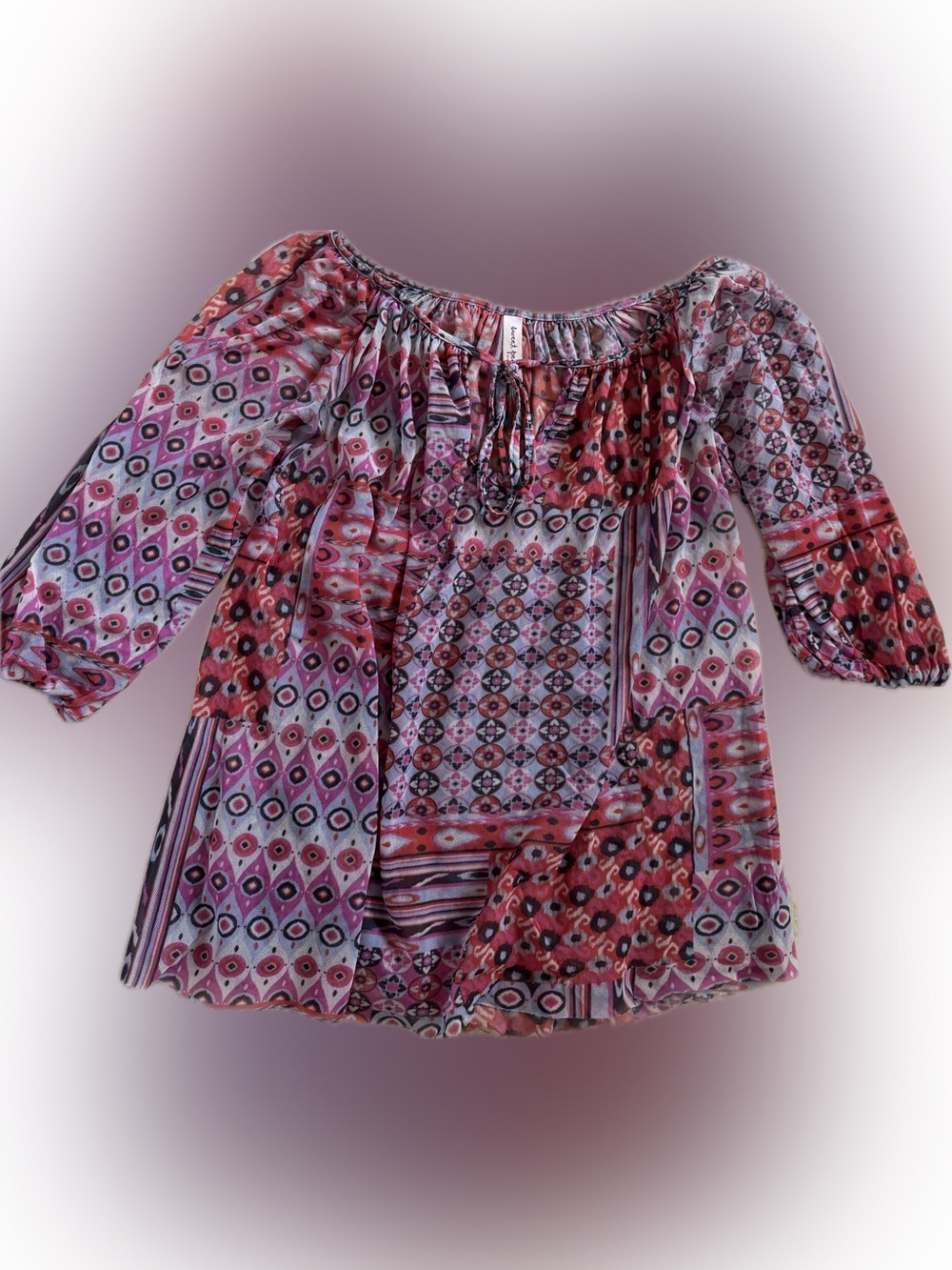 Sweet Pea Multicolor Patchwork Tunic - Pink & Purple Accents